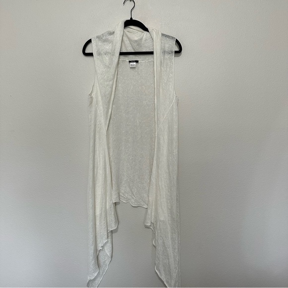Vivid linen women’s lagenlook waterfall knit vest white size 1 one size - Picture 1 of 3